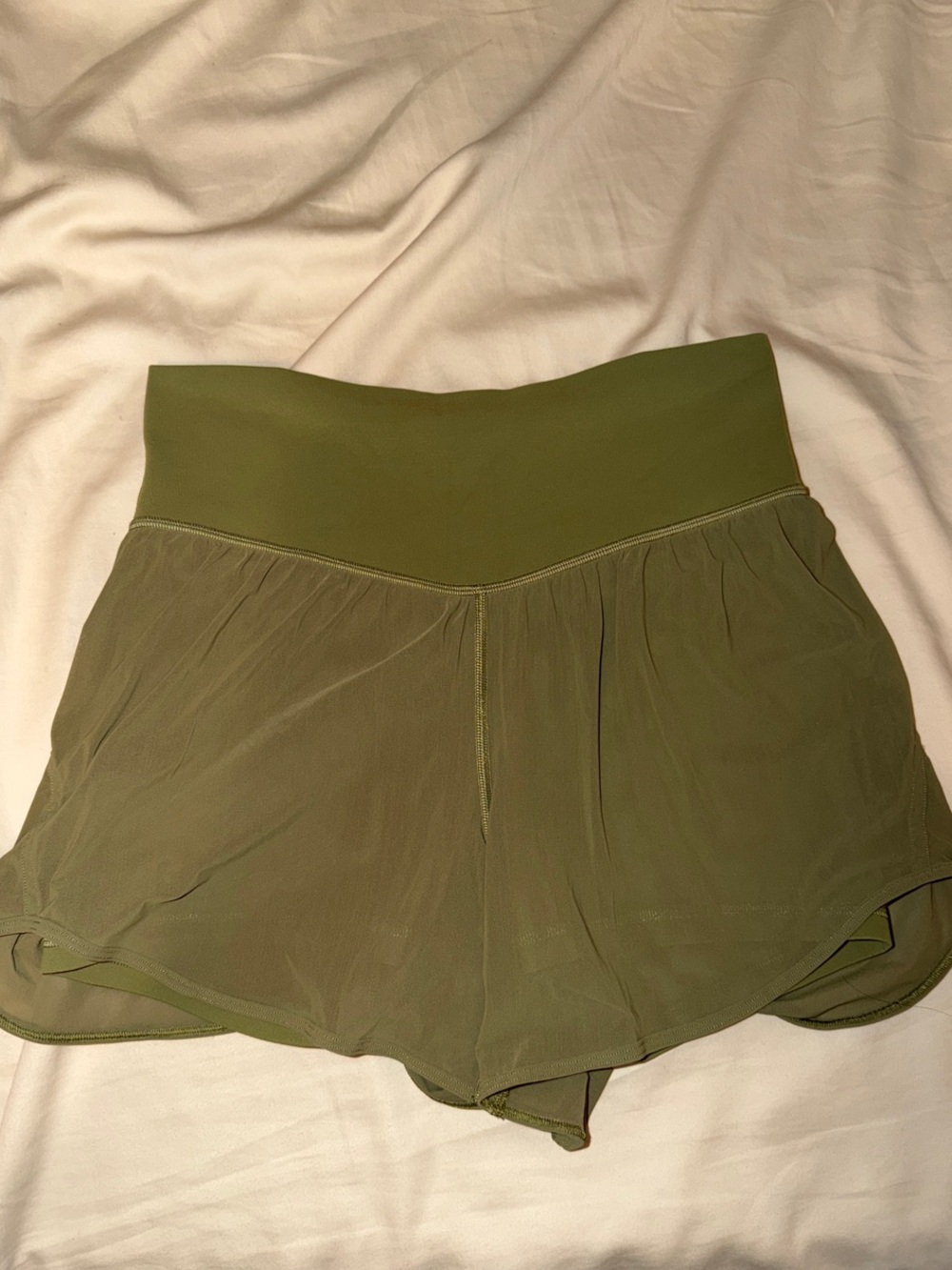 lululemon athletica Olive High-Waist Flowy Athletic Shorts
